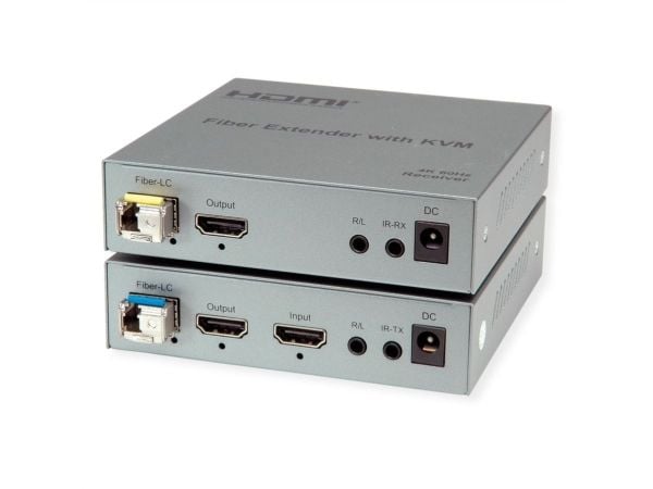 ROLINE 14.01.3363, Sender og Mottaker, Koblet med ledninger (ikke trådløs), 20000 m, Fiber, 3840 x 2160 piksler, 60 Hz