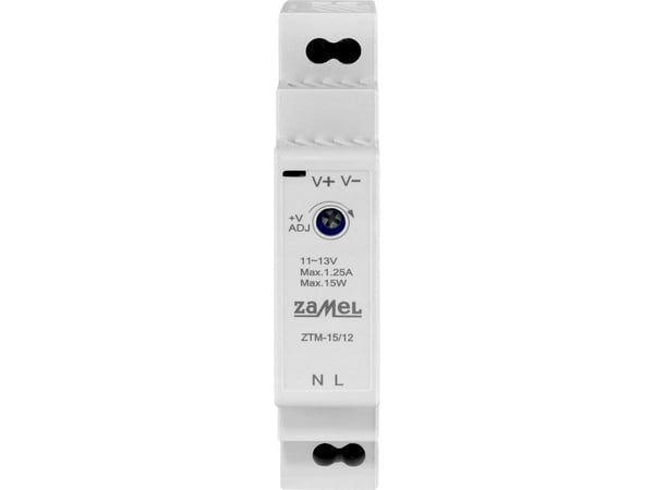 Zamel Kytkentätoiminen virtalähde asennettuna TH-35 (DIN) -kiskoon , 15W, 12V DC Tyyppi: ZTM-15/12 EXT10000279