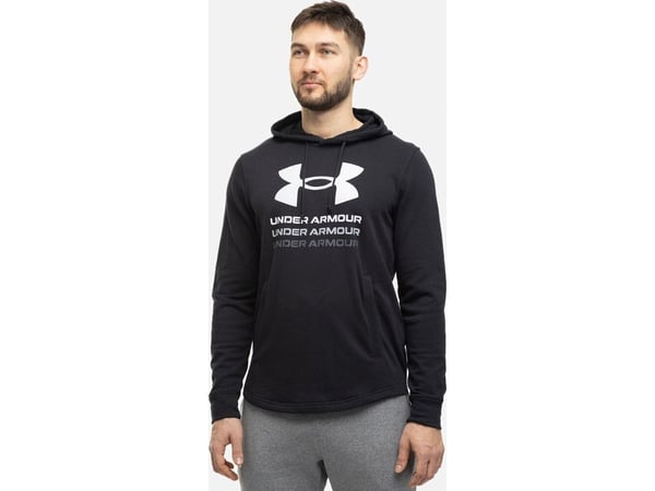 Under Armour Bluza męska Under Armour UA Rival Terry Graphic Hoodie czarna 1386047 001 L