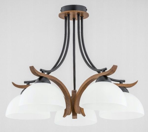 Taklampe Alfac Alfa Bafia 26125, 5x60W E27, tre/hvit