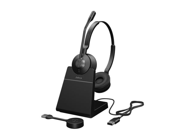 Jabra Engage 55 SE Stereo - Hodesett - on-ear - DECT - trådløs - USB-A via DECT adapter - UC-sertifisert