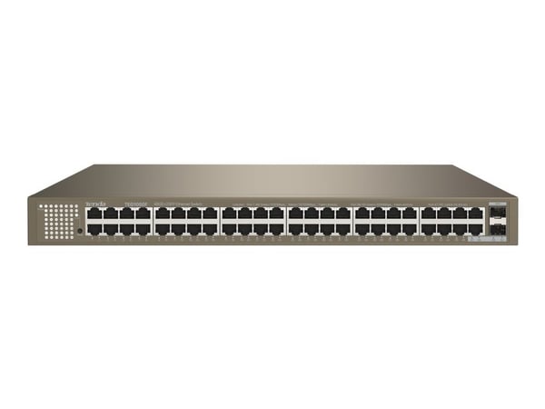 Tenda TEG1050F - Kytkin - hallitsematon - 48 x 10/100/1000 + 2 x combo Gigabit SFP (uplink) - työpöydälle, telineeseen tai seinään asennettava
