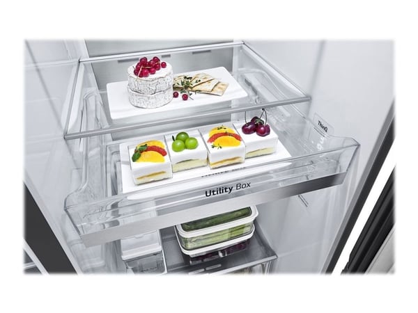 LG GSXV90MCAE - Kylskåp/frys - sida vid sida med vattenbehållare, isbehållare - Wi-Fi - bredd: 91.3 cm - djup: 73.5 cm - höjd: 179 cm - 635 liter -...