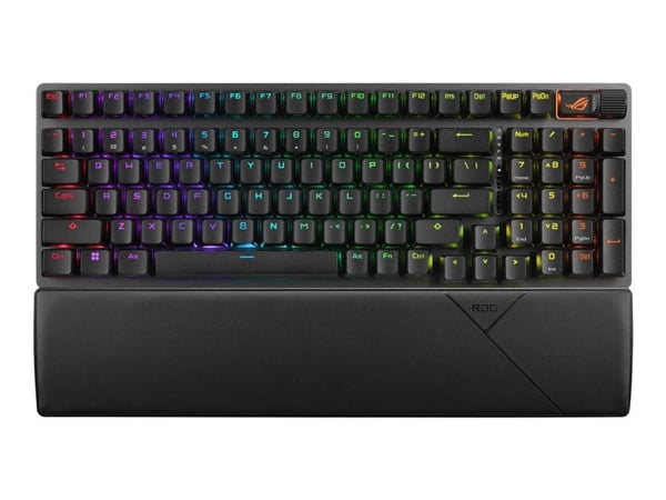 ASUS ROG Strix Scope II 96 - Tastatur - 96% - backlit - trådløs - USB, 2.4 GHz, Bluetooth 5.1 - tastsvitsj: ROG NX (hot-swappable) - svart