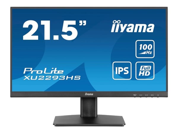 iiyama ProLite XU2293HS-B6 - LED-skjerm - 22" - 1920 x 1080 Full HD (1080p) @ 100 Hz - IPS - 300 cd/m² - 1000:1 - 1 ms - HDMI, DisplayPort - høytta...