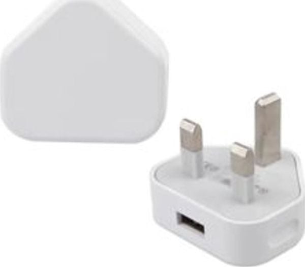 eSTUFF - Strømadapter - 12 watt - 2.4 A (USB) - hvit - Storbritannia