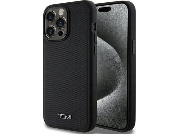 Tumi TUHMP15XRBAK iPhone 15 Pro Max 6,7" hardtui i lærret Balistic-mønster MagSafe, svart/svart