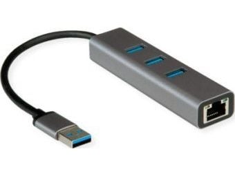 ROLINE 12021112, Koblet med ledninger (ikke trådløs), USB Type-A, 10,100,1000 Mbit/s, Grå, 24 mm, 96 mm