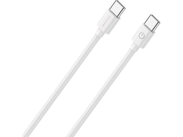 RealPower Charge/Data Cable USB-C>USB-C 1m vit 20W 3A snabbt