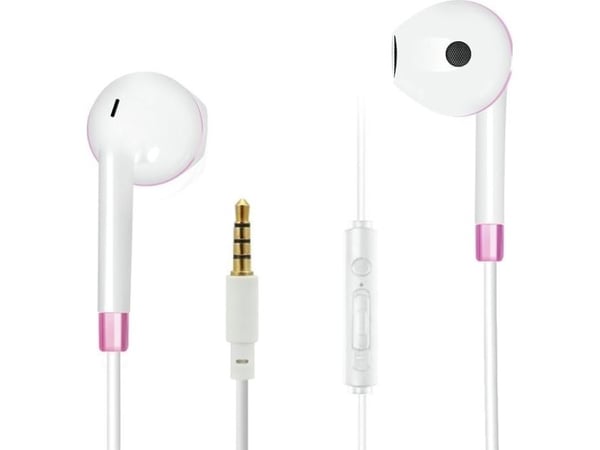 2GO 795965, Kabel, Samtal/musik, Headset, Rosa, Vit
