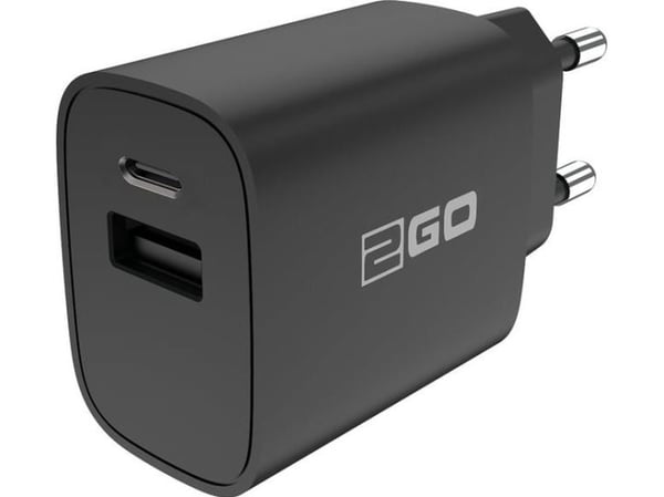 2GO Yleislatauspistoke 1xUSB u. Tyyppi C 240 V, sw