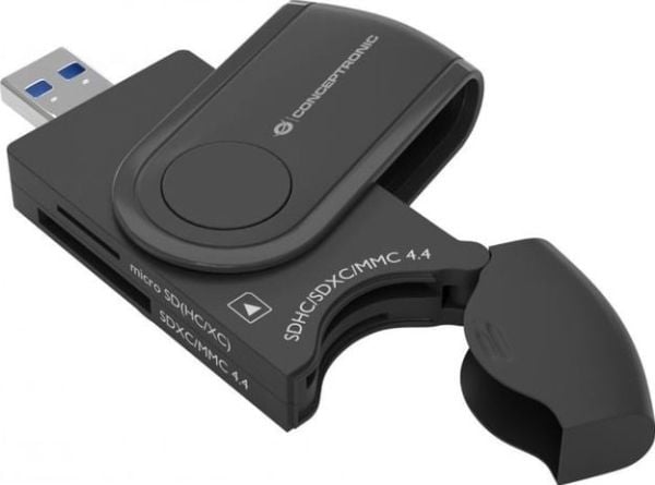 Conceptronic StreamVault BIAN04B, MicroSD (TransFlash), MicroSDHC, MicroSDXC, SD, SDHC, SDXC, Musta, 5000 Mbit/s, Windows XP Windows Vista Windows ...