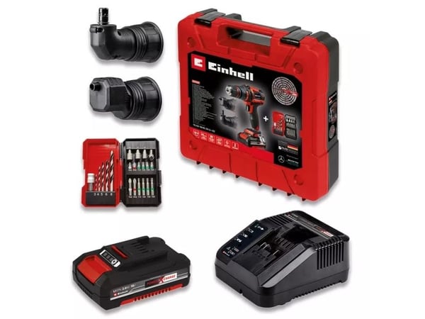 Einhell TE-CD 18/45, Pistooliporakone, Avaimeton, Harjattu, musta, Punainen, 1,3 cm, 2 mm