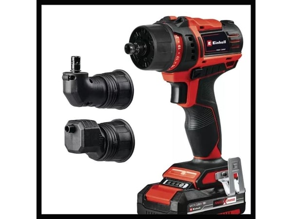 Einhell TE-CD 18/45, Pistooliporakone, Avaimeton, Harjattu, musta, Punainen, 1,3 cm, 2 mm