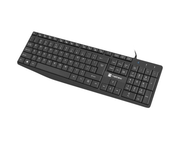 NATEC NAUTILUS, Täysikokoinen (100 %), Langallinen, USB, Kalvokytkin, QWERTY, musta