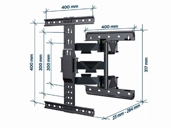 Gembird - Monteringssett (veggmontering) - for LCD-TV - full bevegelse - stål - skjermstørrelse: 32"-65"