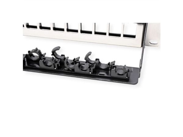 ROLINE 19" keystone modulholder 24 porter skjermet blankklemmefeste. (26.11.0390)