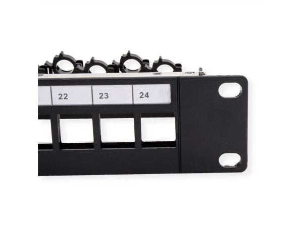 ROLINE 19" keystone modulholder 24 porter skjermet blankklemmefeste. (26.11.0390)