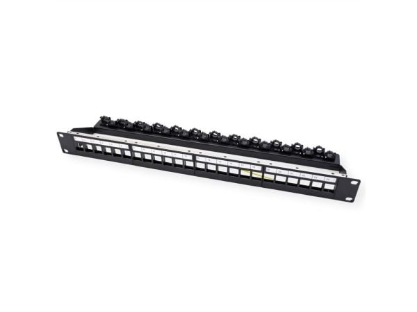 ROLINE 19" keystone modulholder 24 porter skjermet blankklemmefeste. (26.11.0390)