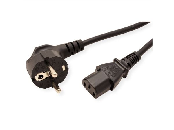 ROLINE Virtajohto CEE7/7 kulmikas+ IEC-C13suora 3x1.5mm2 3m - Virta/virransyöttö - 3 m (19.08.1014)