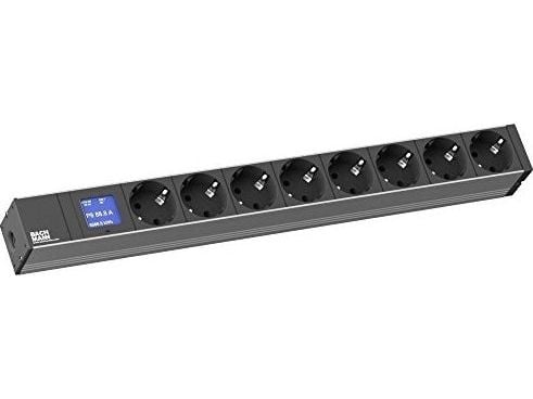 Bachmann BlueNet BN0500, Målte, Sort, LCD, 8 AC stikkontakt(er), 2 m, 230 V