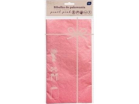 Interdruk pakklappar/inslagningspapper 50x70 cm 5 ark pärlemor rosa