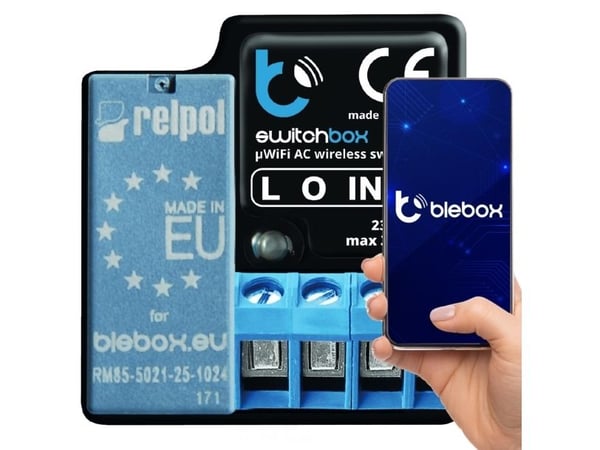 blebox SwitchBox, Langaton, Musta, 2400 MHz, Langaton, IP20, Polyuretaani