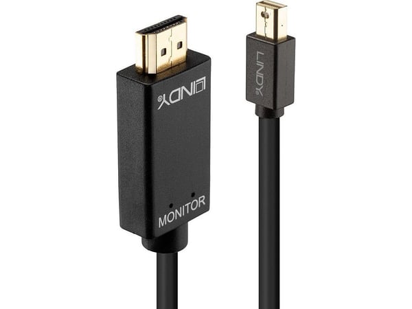 Lindy 36929, 5 m, Mini DisplayPort, HDMI-tyyppi A (vakio), Uros, Uros, 3840 x 2160 pikseliä