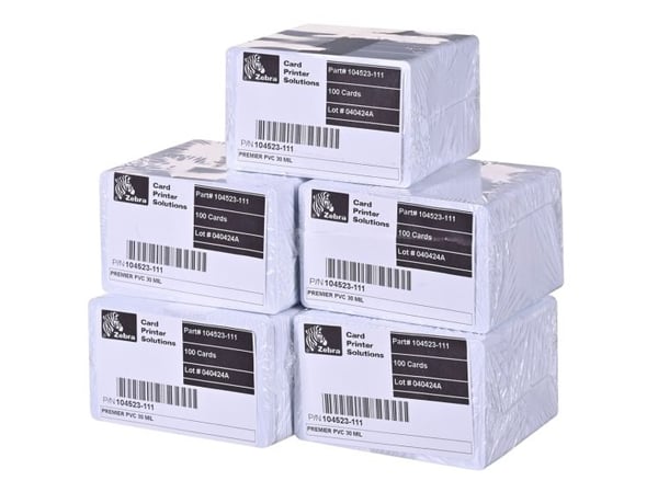 Zebra - Polyvinylklorid (PVC) - hvit - CR-80 Card (85.6 x 54 mm) 500 stk kort - for Zebra P100i, P110i, P110m, P120i, P330i, P330m, P430i; ZXP Seri... Zebra - Polyvinylklorid (PVC) - hvit - CR-80 Card (85.6 x 54 mm) 500 stk kort - for Zebra P100i, P110i, P110m, P120i, P330i, P330m, P430i; ZXP Seri...
