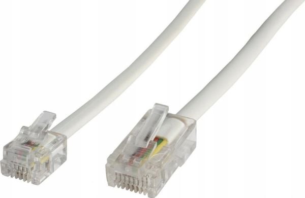 MicroConnect - Nettverkskabel - RJ-11 (hann) til RJ-45 (hann) - 6 m - rund - hvit