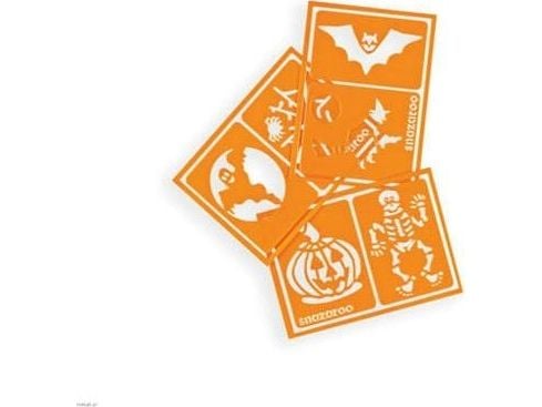 Sminkefarve stencils Halloween 6stk. ass. selvklæ.