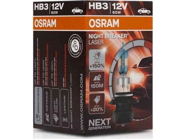 Osram Automotive 9005NL halogenljuskälla Night Breaker® Laser Next Generation HB3 60 W 12 V