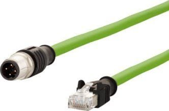 METZ CONNECT 142M4D15010, 1 m, Cat5e, S/UTP (STP), RJ-45, M12, Grønn