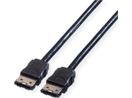 ROLINE External SATA 6.0 Gbit/s Cable, 0,5 m, SATA III, SATA 7-pin, SATA 7-pin, Hankjønn/hankjønn, Sort