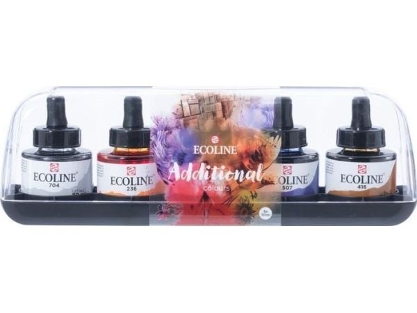 Ecoline flytande vattenfärgs-set Additional | 5 x