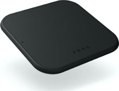 ZENS Single Aluminium - Trådløs ladepute + AC-strømadapter - 10 watt - Apple Fast Charge, FC (USB) - på kabel: USB-C - svart
