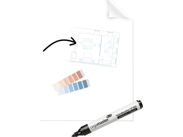 Legamaster Magic-Chart Clearboard, Gjennomsiktig, Polypropylen (PP), 600 mm, 800 mm, 588 g, 62 mm