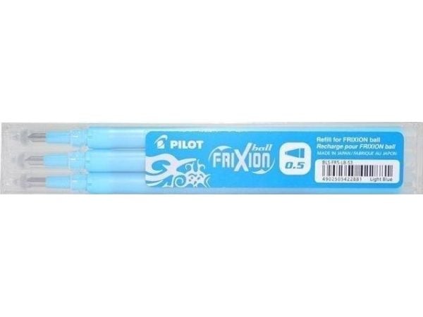 Pilot FriXion - Påfyll - lyseblå - 0.5 mm (en pakke 3)
