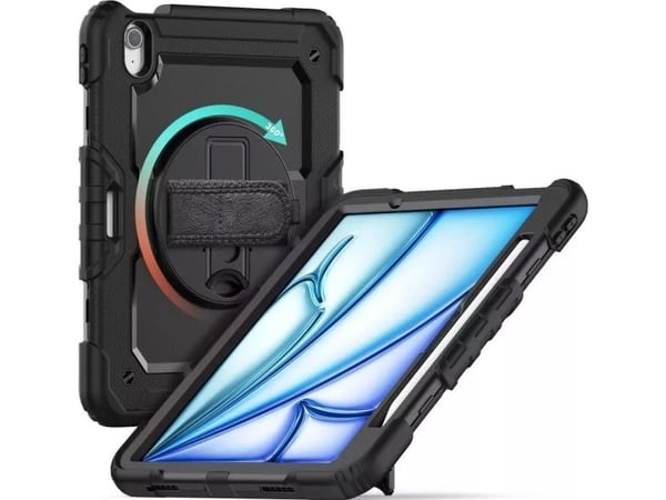 Nettbrettveske 4kom.co.uk Solid360-etui til Apple iPad Air 11 6 / 2024 Svart