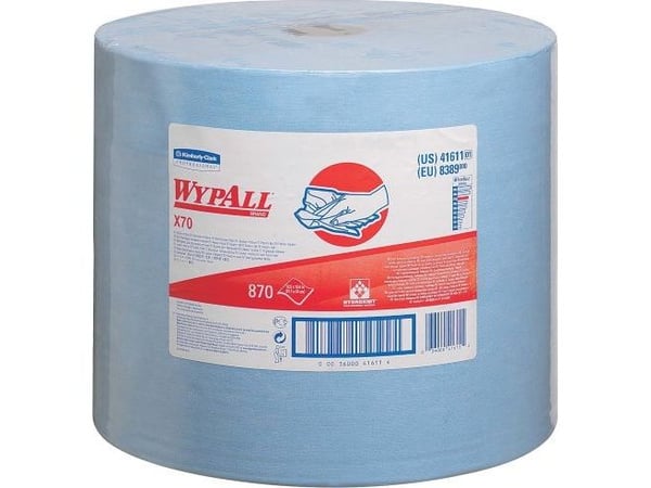 Kimberly-Clark Wypall X70 - torkpapper i stor rulle, blå - 870 ark