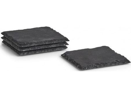 Zeller lasinaluset, 4 kpl, liuskekivi, 10x10x0.5cm cm Zeller lasinaluset, 4 kpl, liuskekivi, 10x10x0.5cm cm