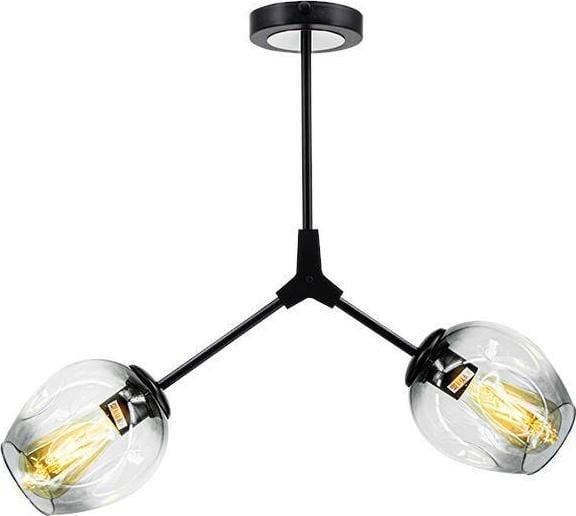 Mdeco hengende lampe Modernistisk taklampe ELM1962/2 BLACK-TR MDECO glassarmatur justerbar kjemi svart transparent