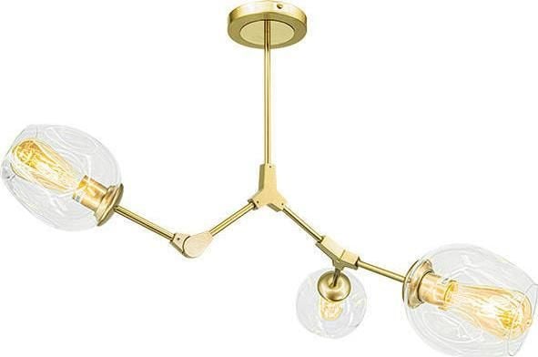 Mdeco justerbar pendellampe LAMPA ELM1962/3 GOLD-TR MDECO glass modernistisk chemistry gull gjennomsiktig