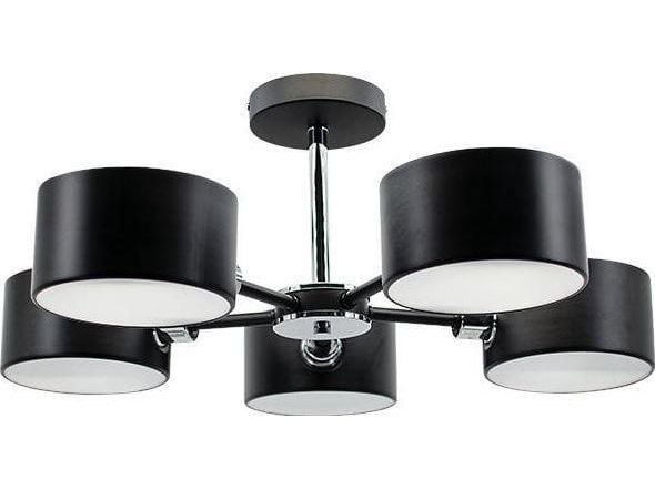 Hengelampe Mdeco LAMPE takarmatur ELM3020/5 BL 8C MDECO skjerm av metal-molekyler svart krom