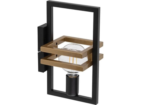 Sigma metall vegglampe rektangulær Merci, ramme sort/gull