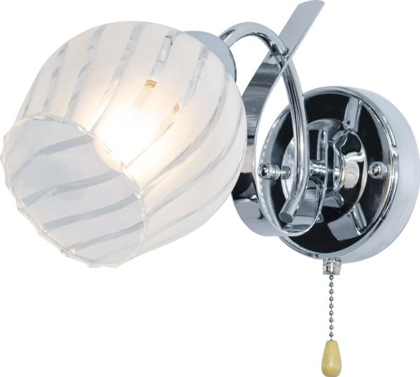 Mdeco vegglampe Glass vegglampe ELM7138/1 8C soverom vegglampe krom