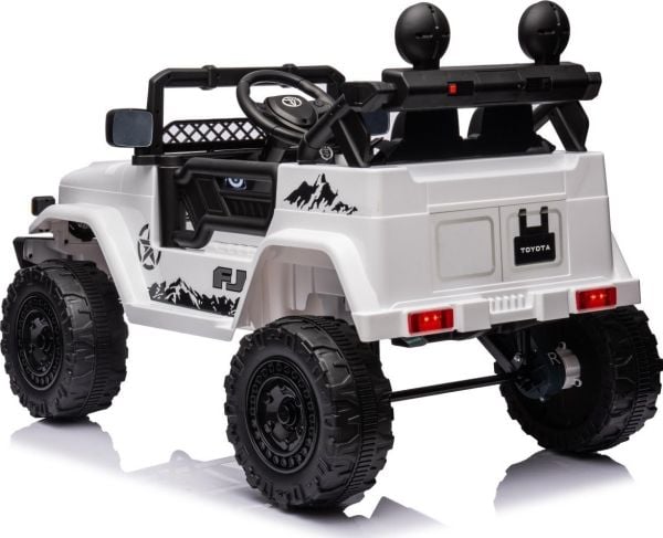 Toyota FJ Cruiser for barn hvit + fjernkontroll, 4x4, Audio LED, EVA, langsom start