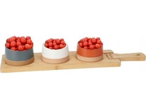 Koopman uppläggningsset bräda + 3 skålar 48 cm stengods