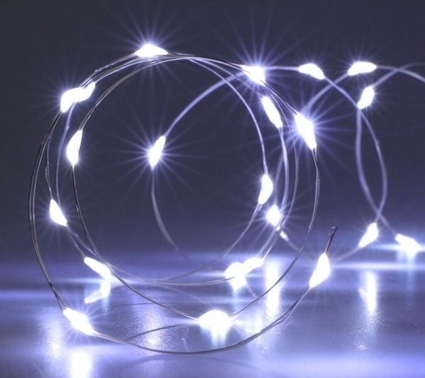 Julelys Koopman lystråder på batteri - girlander 80 LED kald hvit