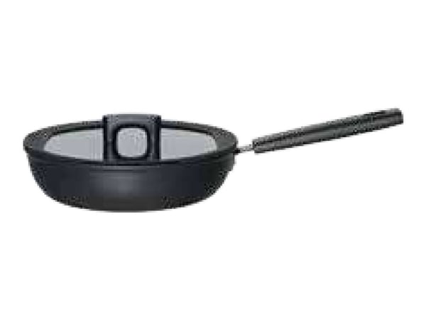 Fiskars Hard Face - Sauteringspanne med dekke - 26 cm - 2.8 L - ikke-klebende - svart matte